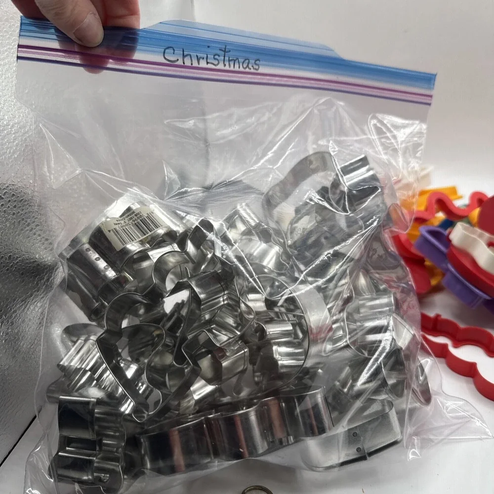 Large Lot of Aluminum Cookie Biscuit Cutters All Occasions Stamps Fondant Scroll
